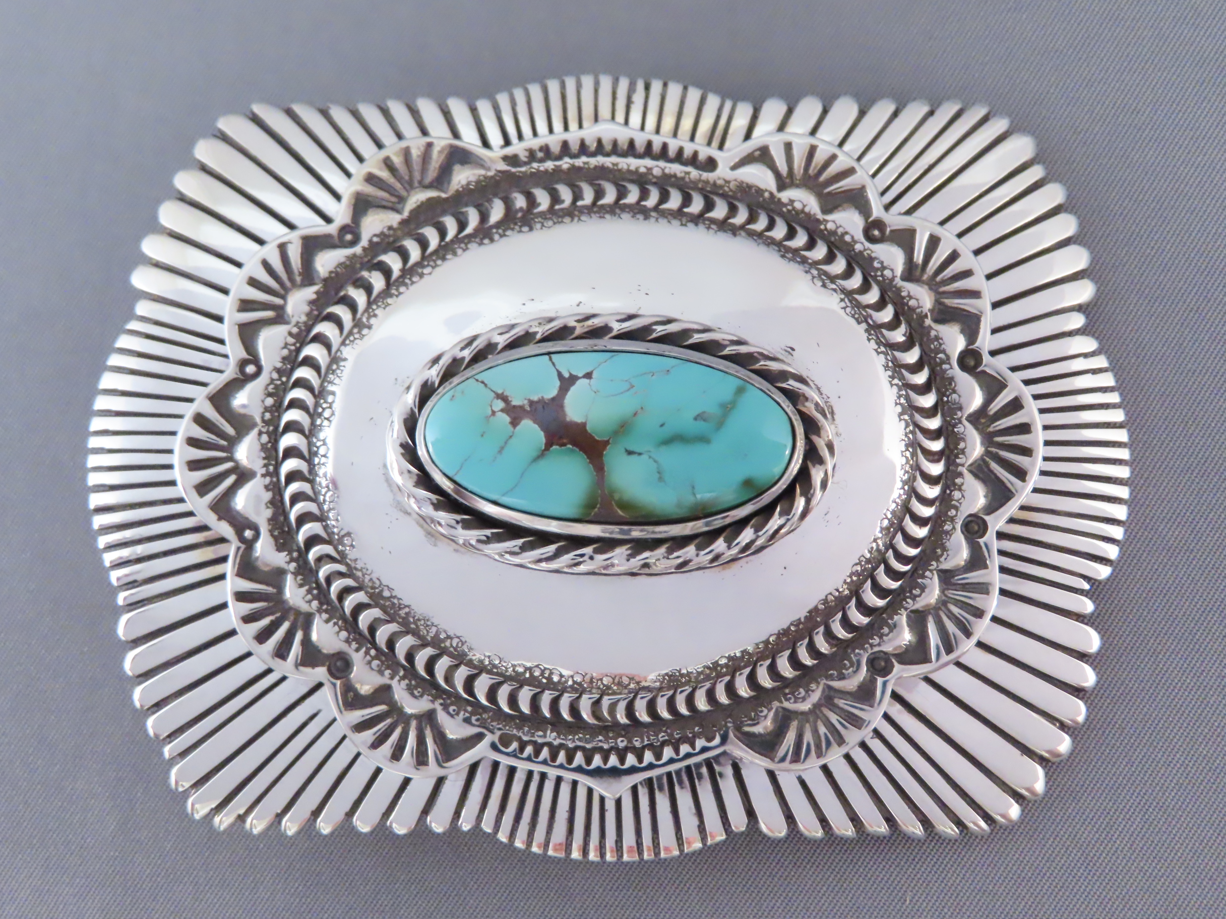 Jay Livingston Royston Turquoise Belt Buckle