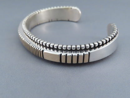 Large Silver & Gold Bracelet by Johnathan Nez