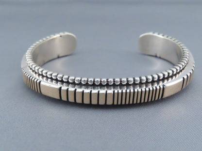 Large Silver & Gold Bracelet by Johnathan Nez