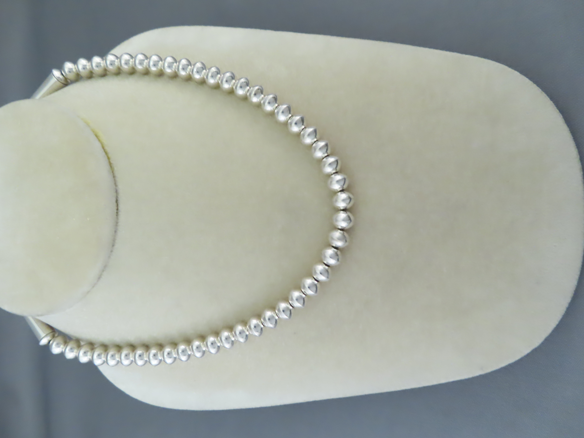 Buy Navajo Jewelry - Short Sterling Silver Bead Necklace by Native American jeweler, Artie Yellowhorse $780- FOR SALE