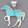 Turquoise Inlay Horse Pendant – Larger