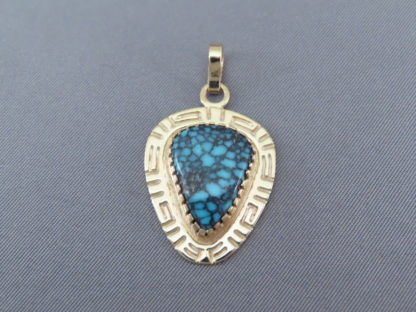Red Mountain Turquoise Pendant in 14kt Gold