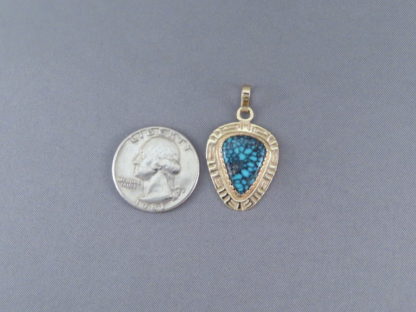 Red Mountain Turquoise Pendant in 14kt Gold