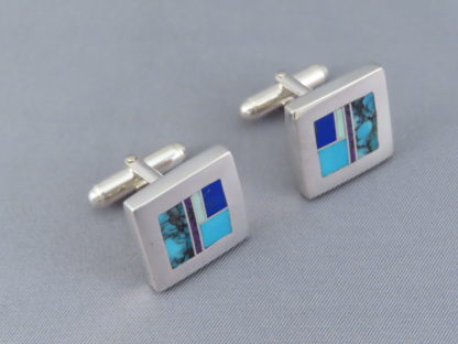 Inlaid Multi-Stone Cufflinks