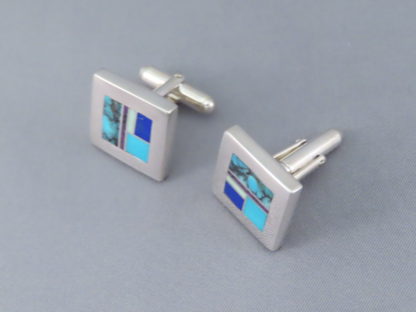 Inlaid Multi-Stone Cufflinks