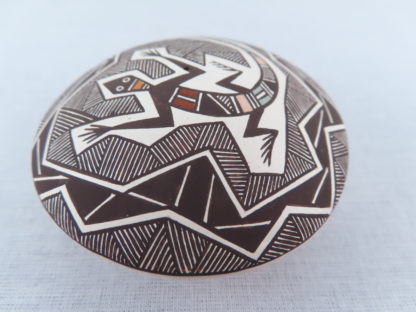 Rebecca Lucario Fine-Line Acoma Seed Pot with Geckos