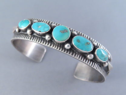 Blue Gem Turquoise Cuff Bracelet by Fritson Toledo