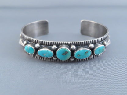 Blue Gem Turquoise Cuff Bracelet by Fritson Toledo