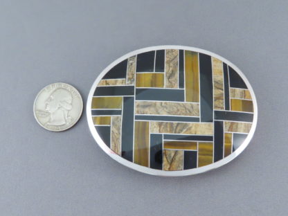 Multi-Stone Inlay Belt Buckle
