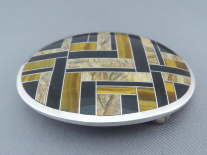 Multi-Stone Inlay Belt Buckle