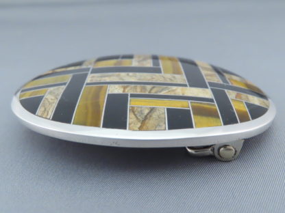 Multi-Stone Inlay Belt Buckle