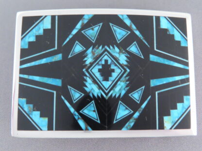FINE Inlay Black Jade & Turquoise Belt Buckle – WOW!