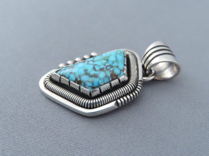 Sterling Silver & Nevada Blue Turquoise Pendant by Will Vandever