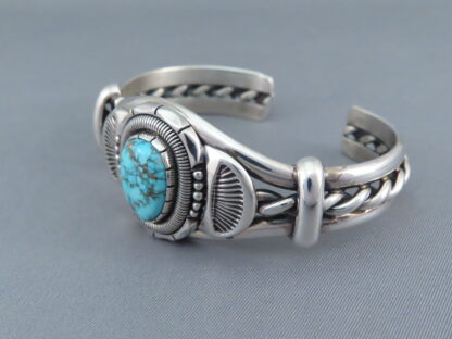 Turquoise Mountain Turquoise & Sterling Silver Cuff Bracelet by Will Vandever