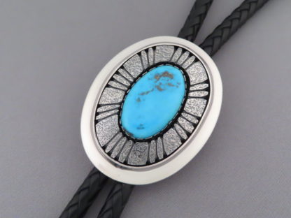 Blue Gem Turquoise Bolo Tie by Al Joe