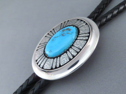 Blue Gem Turquoise Bolo Tie by Al Joe