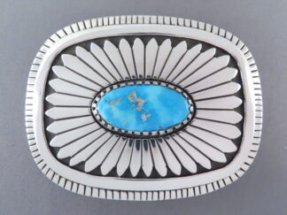Blue Gem Turquoise Belt Buckle by Wyatt Lee-Anderson