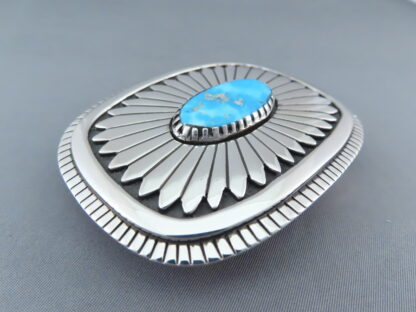Blue Gem Turquoise Belt Buckle by Wyatt Lee-Anderson