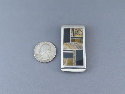 Multi-Stone Inlay Money Clip