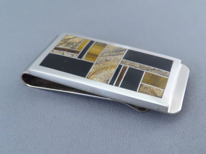 Multi-Stone Inlay Money Clip