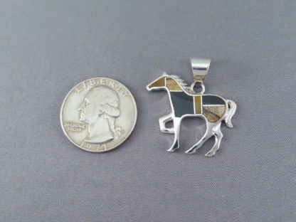 Multi-Stone Inlay Horse Pendant