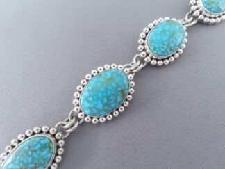 Buy Turquoise Jewelry - Kingman Turquoise Link Bracelet by Native American jeweler, Artie Yellowhorse FOR SALE $1,300-