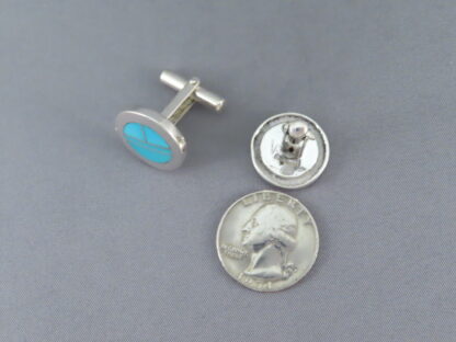 Cufflinks with Turquoise Inlay