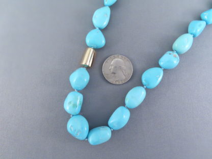 Sleeping Beauty Turquoise Necklace with 14kt Gold