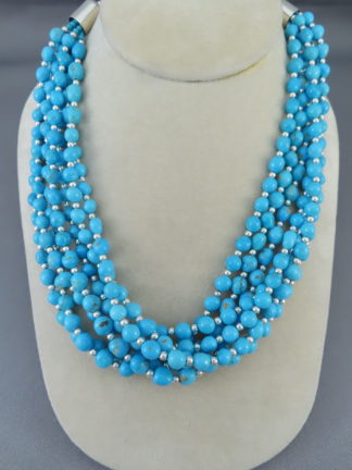 Seven Strand Sleeping Beauty Turquoise Necklace