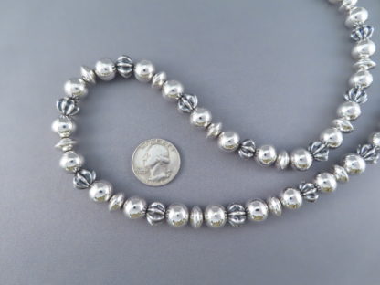 Long (36″) Sterling Silver Bead Necklace by Bryan Joe