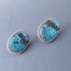 Morenci Turquoise & Sterling Silver Earrings by Artie Yellowhorse