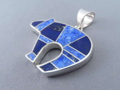 Lapis Inlay Bear Pendant