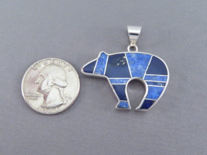 Lapis Inlay Bear Pendant