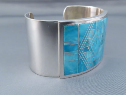 Turquoise Inlay Cuff Bracelet (Wide)