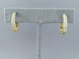 Gold ‘Huggies’ Earrings with Diamonds