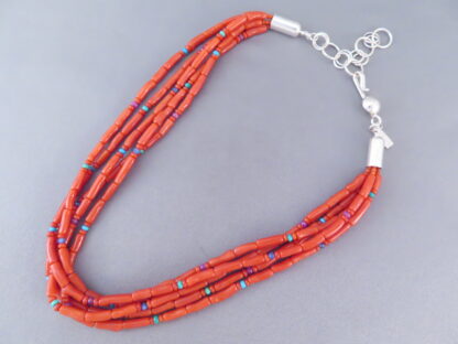 Coral Necklace by Desiree Yellowhorse