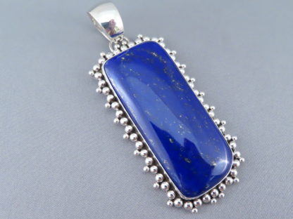 Lapis & Sterling Silver Pendant by Artie Yellowhorse – Very Large