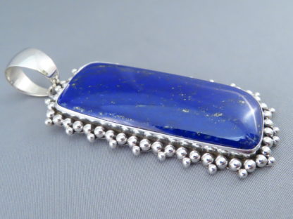 Lapis & Sterling Silver Pendant by Artie Yellowhorse – Very Large