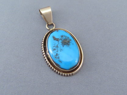 Blue Gem Turquoise & Gold Pendant