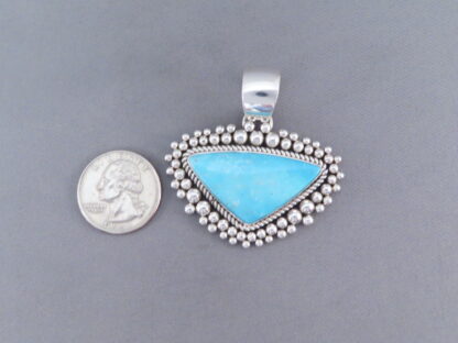 Blue Gem Turquoise Pendant by Artie Yellowhorse (Navajo)