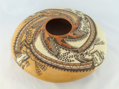 Large Navajo Pottery with Yei Figures by Lucy Lueppe McKelvey