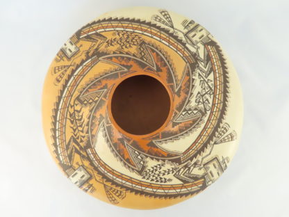 Large Navajo Pottery with Yei Figures by Lucy Lueppe McKelvey