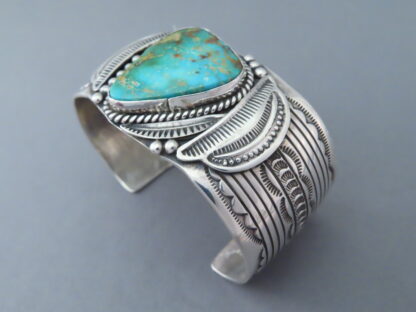 Cuff Bracelet with Blue Gem Turquoise