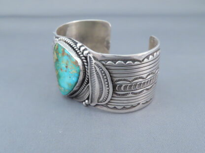 Cuff Bracelet with Blue Gem Turquoise