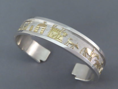 Storyteller Bracelet – 14kt Gold Over Sterling Silver Cuff by Robert Taylor