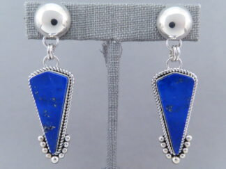 Native American Jewelry - Long & Lovely Lapis Earrings by Navajo jeweler, Artie Yellowhorse $485- FOR SALE