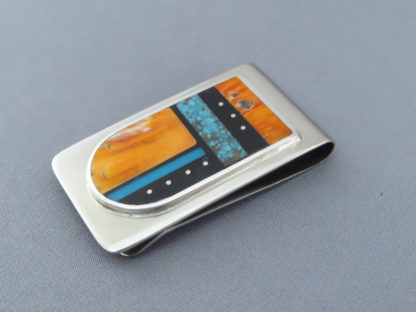 Money Clip with Multi-Stone Inlay