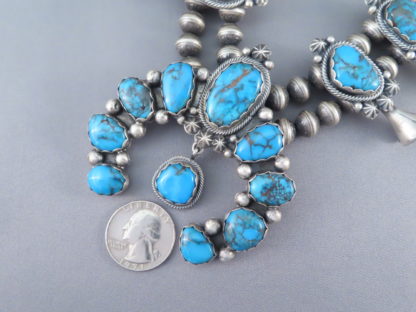Egyptian Turquoise Squash Blossom Necklace