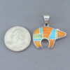 Colorful Multi-Stone Inlay BEAR Pendant (Mid-Sized)