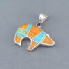 Colorful Multi-Stone Inlay BEAR Pendant (Mid-Sized)